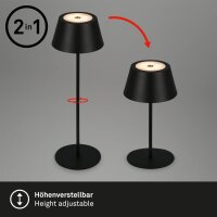 Briloner LED RGB Akku-Tischleuchte 7466015 – Kabellose Touchlampe mit Farbwechsel, schwarz, 2,6 W
