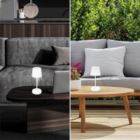 Akku-Tischlampe Akku-Leuchte, Weiß, 2,6 Watt, 3000K, dimmbar, Ø 10,5 cm – Briloner