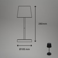 Akku-Leuchte Briloner LED schwarz Dimmbar Akku-Lampe