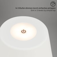 Briloner Akku Tischleuchte weiß IP44 dimmbar Tischlampe