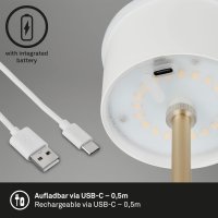 Akku-Leuchte Briloner LED Braun-Gold Dimmbar Akku-Lampe