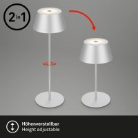 Akku-Leuchte Briloner RGB LED silber Dimmbar Akku-Lampe