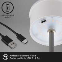 Briloner LED RGB Akku-Tischleuchte 7466018 – Kabellose Touchlampe mit Farbwechsel, silber, 2,6 W