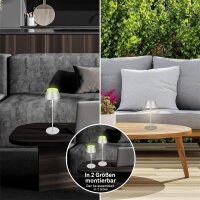 Briloner LED RGB Akku-Tischleuchte 7466018 – Kabellose Touchlampe mit Farbwechsel, silber, 2,6 W