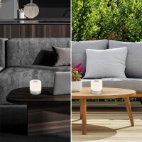 Akku-Tischlampe Akku-Lampe Mini, Silber, 2 Watt, 2700K, Touchdimmer, IP44 – Briloner