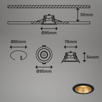 Einbauleuchten Briloner 3 x 4,9 Watt LED Schwarz-Gold Spot Einbaulampen 3000K