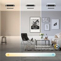 Deckenleuchte Briloner Frame 26 Watt LED Schwarz Fernbedienung CCT dimmbar Deckenlampe