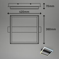 Deckenleuchte Briloner Frame 26 Watt LED Schwarz Fernbedienung CCT dimmbar Deckenlampe