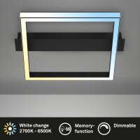LED Deckenleuchte Frame, Schwarz, 26 Watt, dimmbar, CCT...