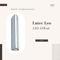 Außenleuchte Lutec Leo LED 14 Watt Aluminium verchromt IP54 Gartenlampe