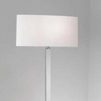 Lampenschirm Textil Oval 53,7 cm Länge Weiß Glänzend E27 für Tisch - & Stehleuchten