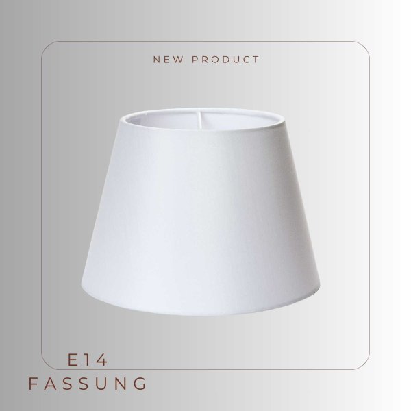 Lampenschirm Textil Rund 14 cm Durchmesser Weiß E14 für Tischleuchte