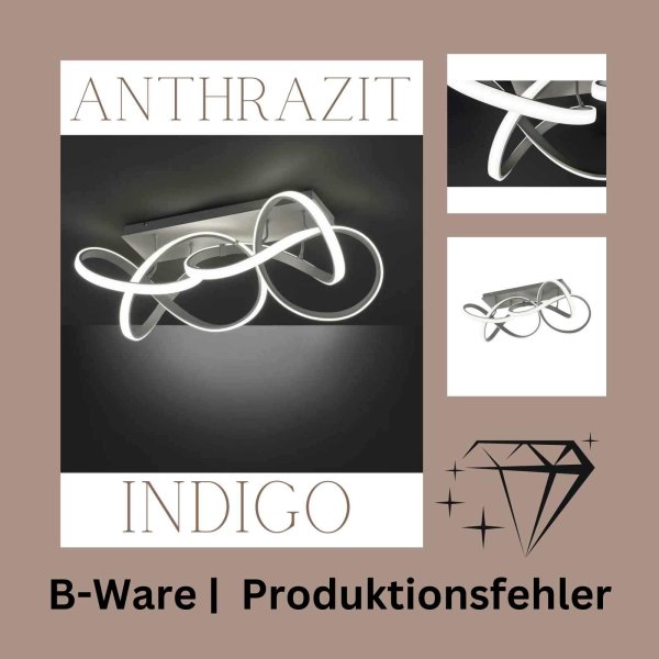 B-Ware Produktionsfehler Deckenleuchte Indigo Wofi by Global Technics LED Anthrazit 64 W dimmbar