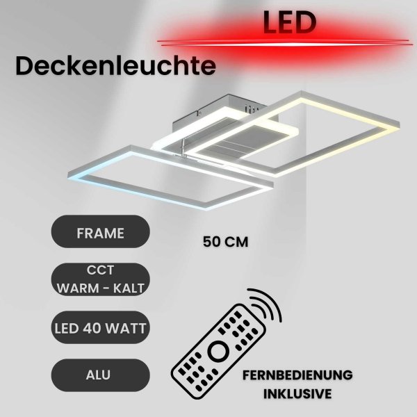 Deckenlampe CCT LED Deckenleuchte mit Timer und Nachtlichtfunktion Fernbedienung dimmbar 40 Watt
