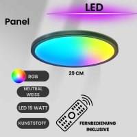 Deckenleuchte LED Panel mit RGB und Backlight ultra-flach...