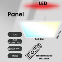 Deckenleuchte CCT LED Panel mit LED Backlight Deckenlampe...