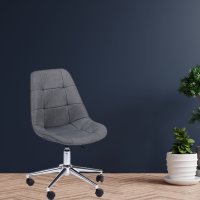 Schreibtischstuhl Frankfurt Grau textil Rollen höhenverstellbar Stuhl