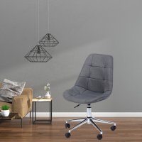 Schreibtischstuhl Frankfurt Grau textil Rollen höhenverstellbar Stuhl