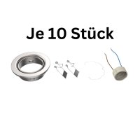 Einbauleuchten 10er Set GU10 nickel matt schwenkbar...