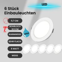 Einbaupanel LED Einbaustrahler Bad Einbauleuchte 6er SET...