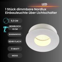LED Einbauspot Polar, Weiß, Bohrloch 8 cm, 11 Watt,...