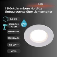 Einbauleuchte Nordlux Mahi Weiß 8,5 Watt LED IP65...