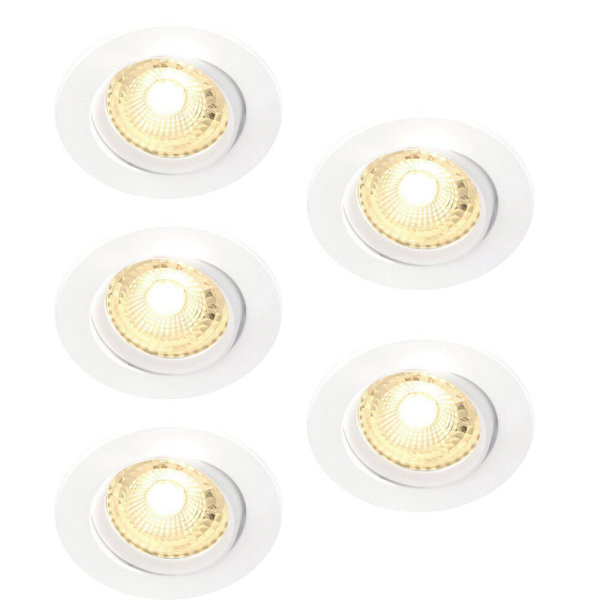B-Kartonage Einbauleuchte Nordlux Octans 5er Set 4,8 Watt LED Weiß GU10 Spot Einbaulampe