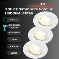 Einbauleuchte Nordlux Canis 3er Set Weiß 4,9 Watt...