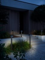 B-Kartonage Sockelleuchte Nordlux Nama90 LED Solar Bewegungsmelder Schwarz Außenleuchte Gartenlampe