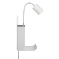 B-Kartonage Bettleuchte Nordlux Roomi Wandlampe mit Ablage und 2 USB Ladeanschlüssen
