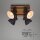 4-flammiger Deckenstrahler Tempa, Schwarz / Holz, 4x60W, schwenkbar, 38 x 38 x 21 cm – Briloner