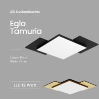 Deckenleuchte Eglo Tamuria LED Schwarz / Holz Deckenlampe 12 Watt