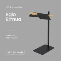 Tischleuchte Eglo Ermua LED 6,1 Watt Schwarz Holz Tischlampe