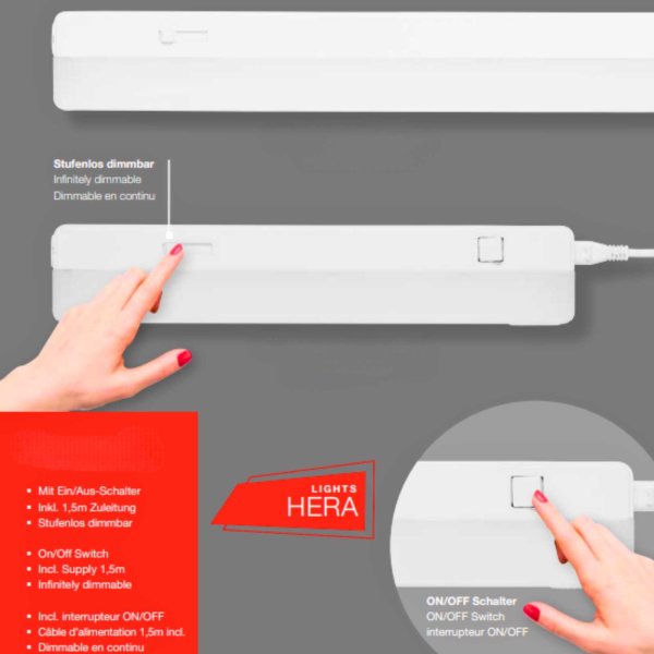 Unterbauleuchte Telefunken LED Weiß 8,5 Watt mit Steckerzuleitung Küchenlampe 4000K