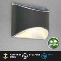 BRILONER SOLAR LED WANDLEUCHTE, 10 CM, ANTHRAZIT