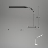 Schreibtischlampe Tischleuchte, Weiß, 6 Watt, 600lm, 3000K, Touchdimmer, 47 x 37 cm – Briloner