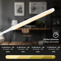 Tischleuchte Briloner 6 Watt LED Weiß Touchdimmer Schreibtischlampe