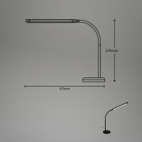 Briloner LED Tischleuchte Schreibtischlampe Schwarz Flexibel Touch-Dimmer Memory 6W 600lm Warmweiß