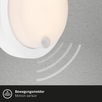 Akku-Wandleuchte Akku Leuchte, Weiß, 4 Watt, mit Bewegungsmelder, Ø 17 cm – Briloner
