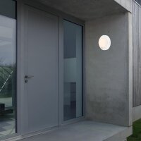 Akku-Wandleuchte, Weiß, 4 Watt, 700lm, 3000K, mit Bewegungsmelder, Ø 17 cm – Briloner