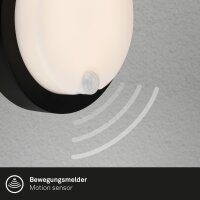 Akku-Leuchte Briloner Wandlampe 4 Watt LED Bewegungsmelder Außenlampe 17 cm 700 Lumen Schwarz
