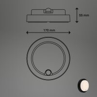 Akku-Leuchte Briloner Wandlampe 4 Watt LED Bewegungsmelder Außenlampe 17 cm 700 Lumen Schwarz