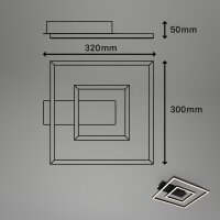 Deckenleuchte Briloner Frame LED Deckenlampe Schwarz