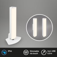 Akku-Leuchte Briloner weiß 30cm Tisch und Wandleuchte