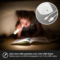 Akku-Leuchte Briloner weiß 30cm Tisch und Wandleuchte