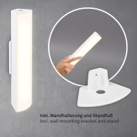 Akku-Wandleuchte Akku-Wand & Tischleuchte, weiß, 7 Watt, 14,5 x 9,5 x 30 cm – Briloner