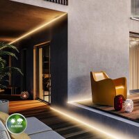 LED-Stripe, Weiß, 500 cm, 15 Watt, dimmbar, mit Fernbedienung, 3000 Kelvin, IP44 – Briloner