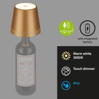 Flaschenleuchte Briloner Flaschenlicht Dimmbar Gold-Matt...