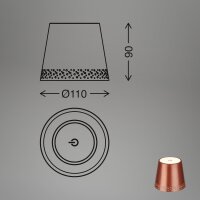 Akku-Tischlampe Akku-Flaschenlicht, Kupfer, 2,6 Watt, 3000K, dimmbar, Ø 11 cm – Briloner