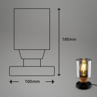 Tischleuchte Briloner Rauchglas E27 Tischlampe Holz